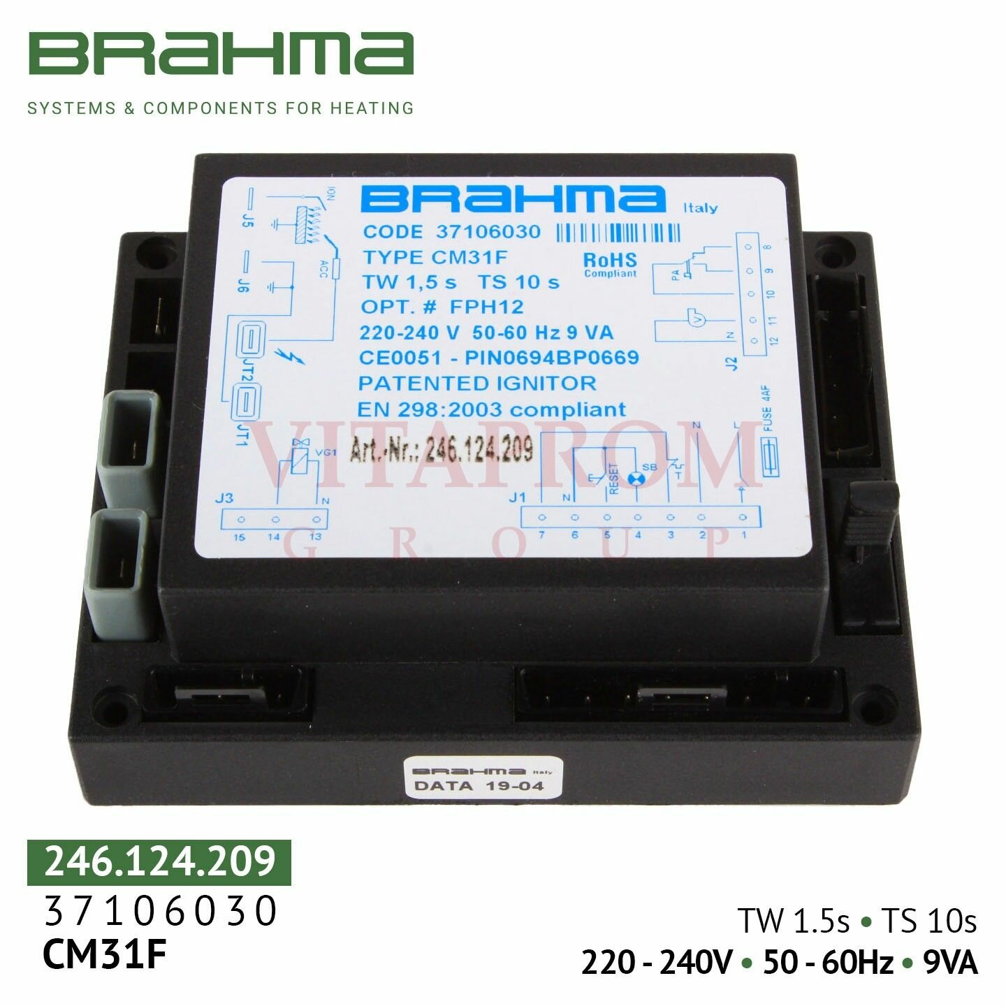 Блок управления горением Brahma CM31F, 37106030