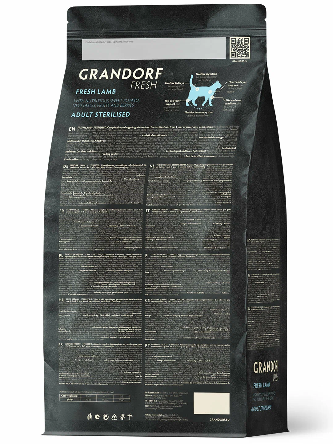 Изображение Сухой корм GRANDORF Fresh STERILISED для стерилизованных кошек, свежее мясо ягнёнка и батат 2кг