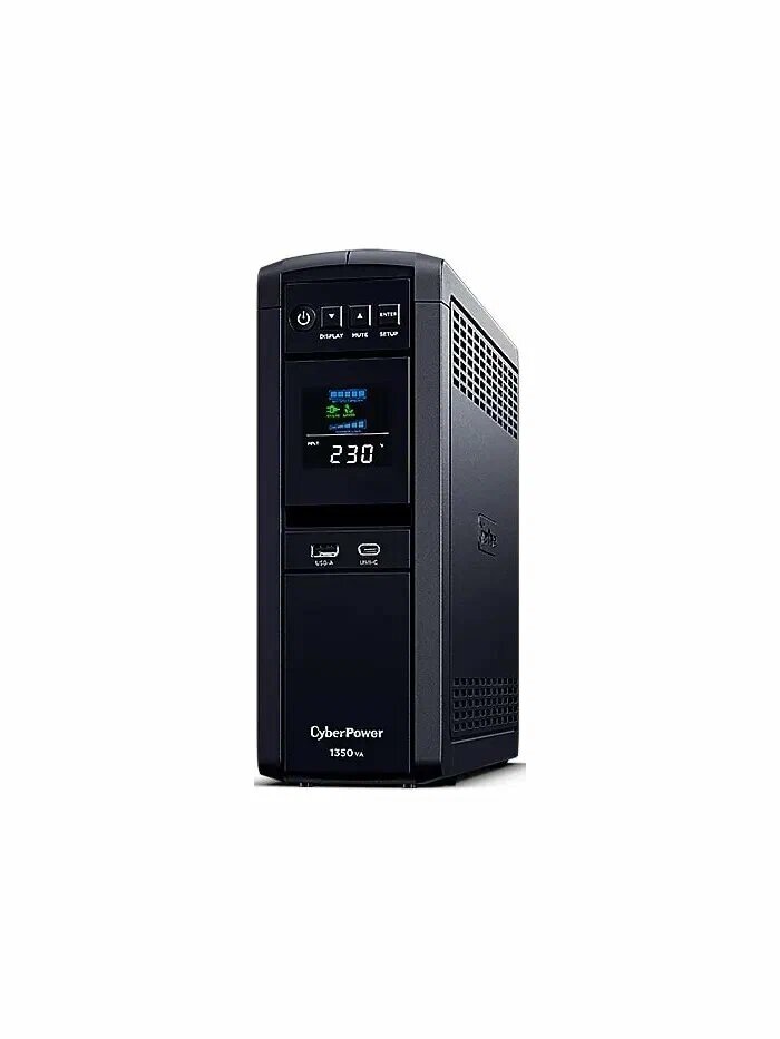 Источник бесперебойного питания (ИБП) CyberPower CP1350EPFCLCD, 1350 В·А, 810Вт, 6 розеток Schuko, линейно-интерактивный