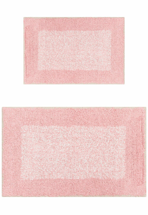 Комплект ковриков 50*80; 40*60 см для ванной, для туалета, розовый Irya Bath Fabio-Pink