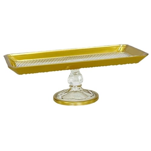 Рулетница на ножке прямоугольная 30 см Barok золотая