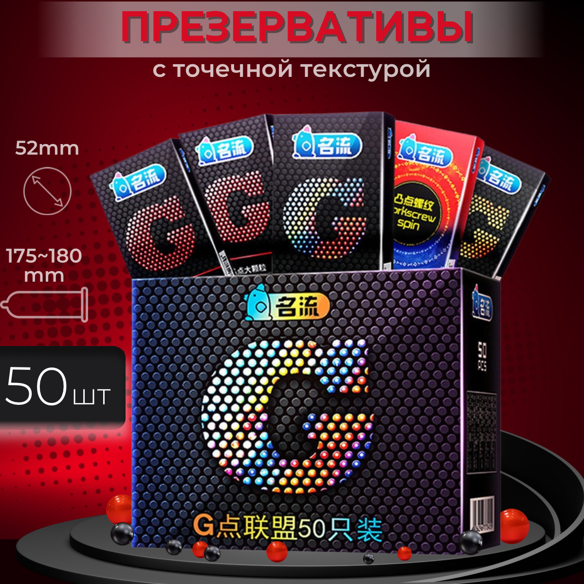 Презервативы MINGLIU G-spot mix 50 шт