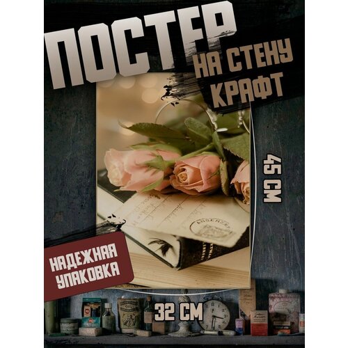 Постер 32х45 эстетика книг