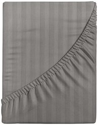 Простыня на резинке Verossa 180х200см Gray, страйп-сатин