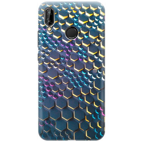 фото Re:pa накладка transparent для huawei p20 lite с принтом "графитовые соты"