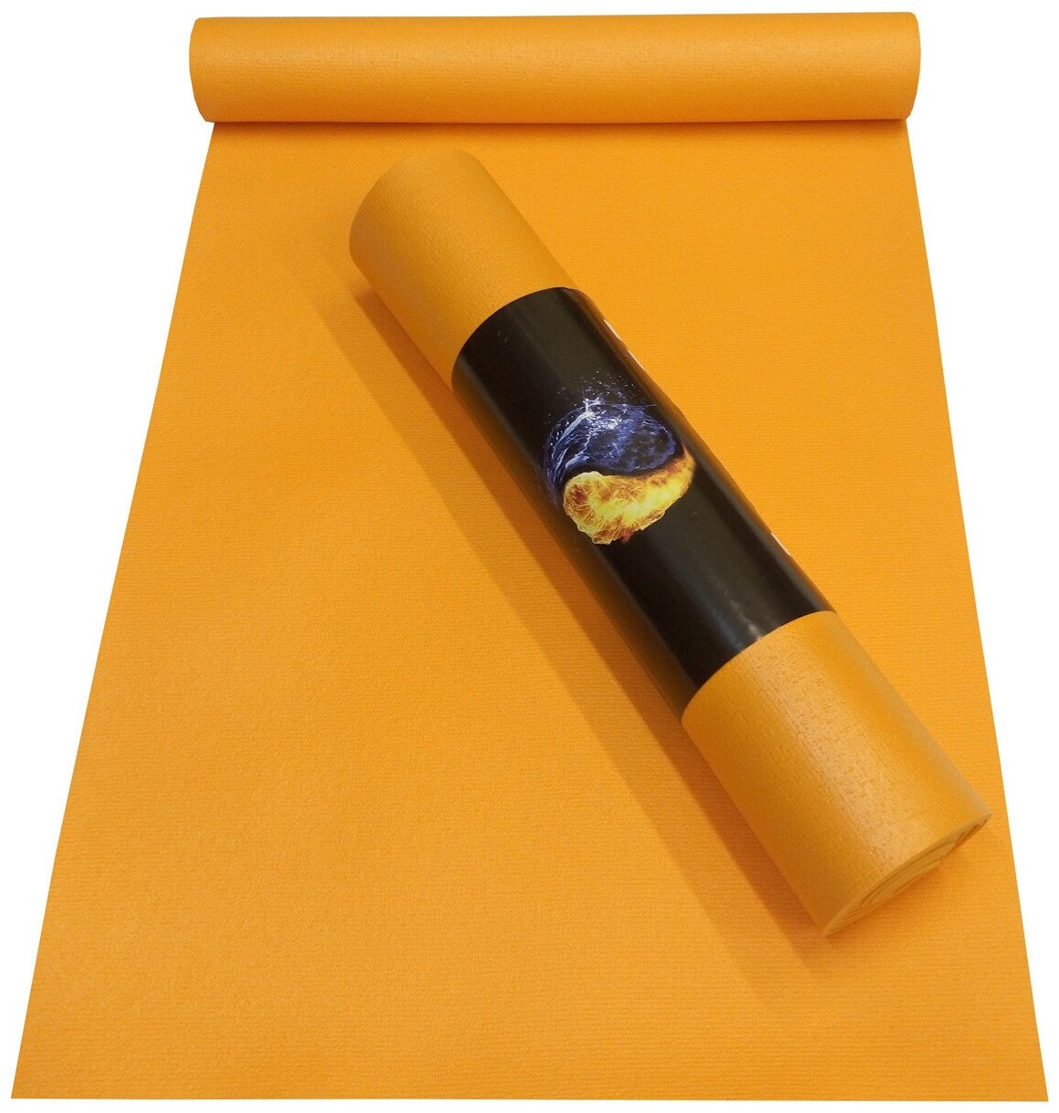 Коврик для йоги и фитнеса RamaYoga Yin-Yang Studio , оранжевый, размер 175 х 60 х 0,45 см