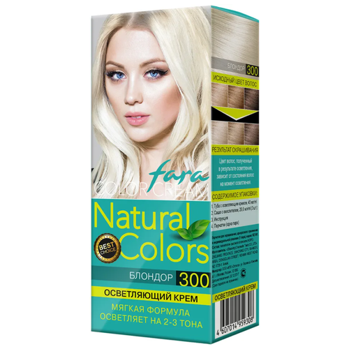 Fara Natural Colors осветляющий крем для волос, 300 блондор, 160 мл крем краска для волос nevacolor natural colors 12 интенсивный натуральный суперосветляющий х1шт