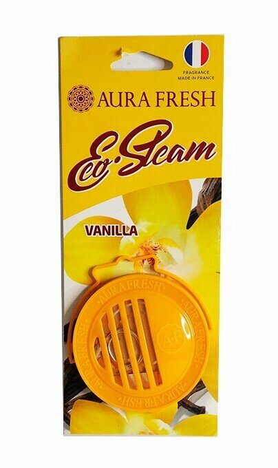 Ароматизатор для дома, офиса, автомобиля/в машину AURA FRESH ECO STEAM с ароматом "Vanilla" банка