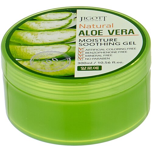 Универсальный гель для кожи JIGOTT алоэ Natural ALOE VERA Moisture Soothing Gel, 300 мл.