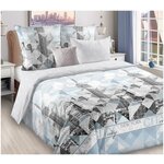 Комплект постельного белья ЛидерТекс «Нью-Йорк» 2 спальный, Бязь, наволочки 70x70, геометрия, серый - изображение