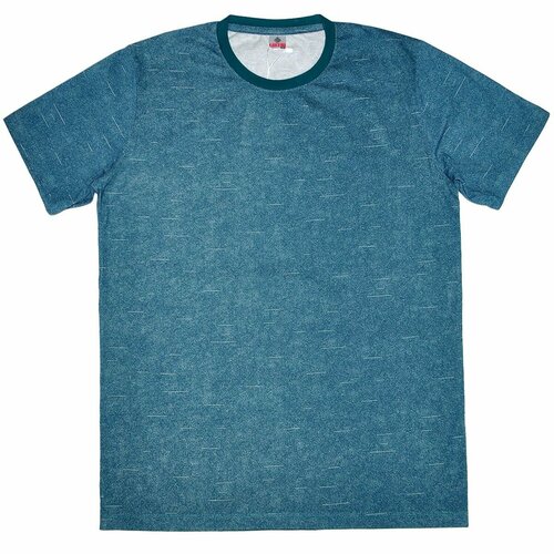 Футболка Fayz-M, хлопок, принт абстрактный, трикотаж, дышащий материал, размер 56, бирюзовый