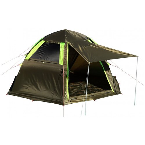 Палатка кемпинговая четырехместная ЛОТОС 5 Мансарда, зеленый