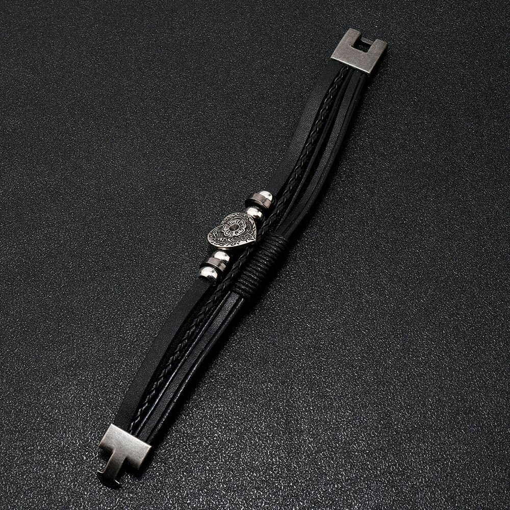 Плетеный браслет Croco Gifts кожаный, металл