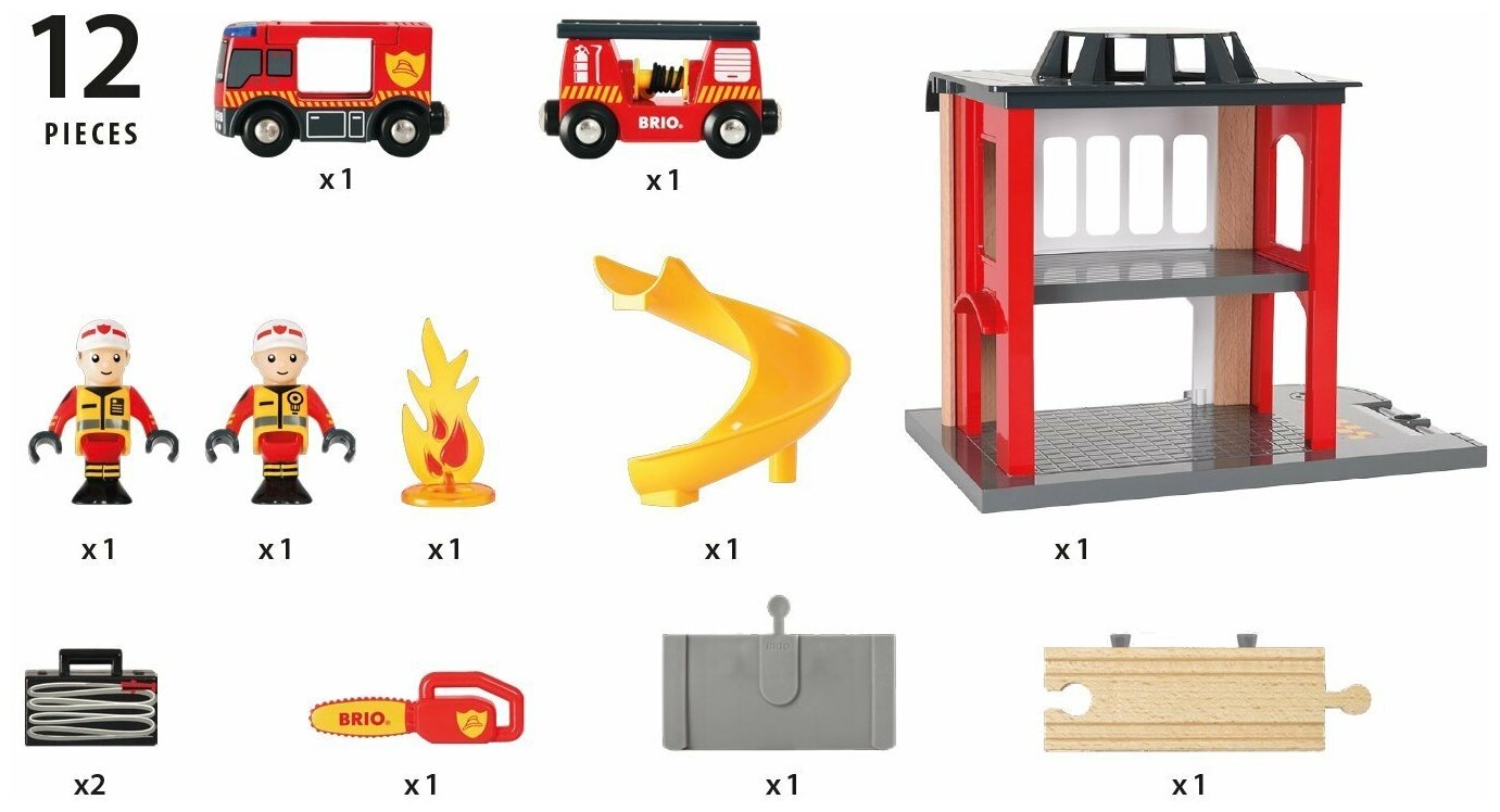Игровой набор Brio Пожарное отделение со световыми извуковыми эффектами - фото №2