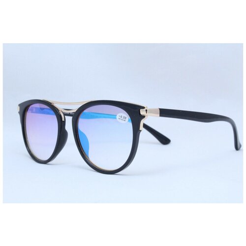 Готовые очки для зрения ("антифара", зеркальные) Фабиа Монти 0217 черные