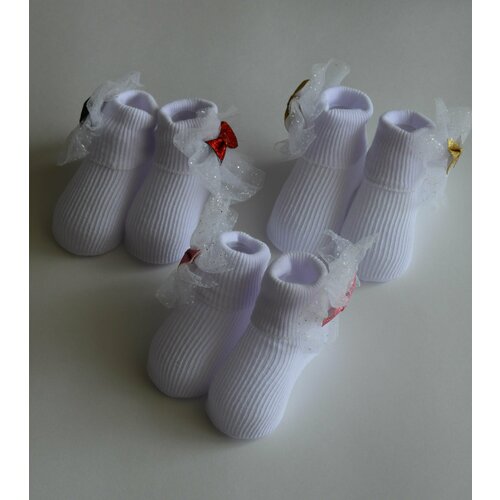 Носки Belino 3 пары, размер 0-6 месяцев, белый