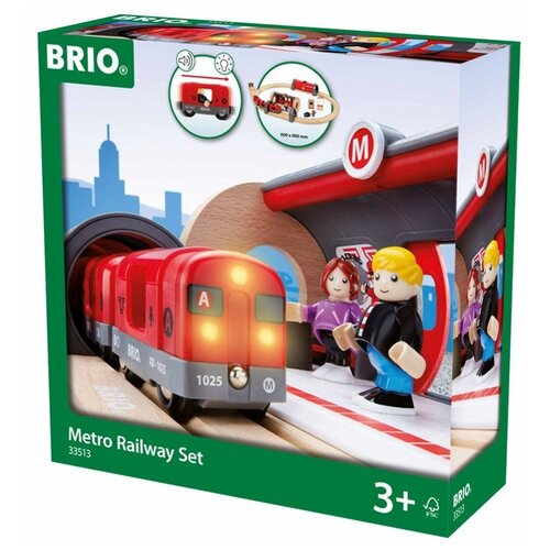 железная дорога полотно прямое brio Brio Стартовый набор Метро, 33513, 20 дет., разноцветный