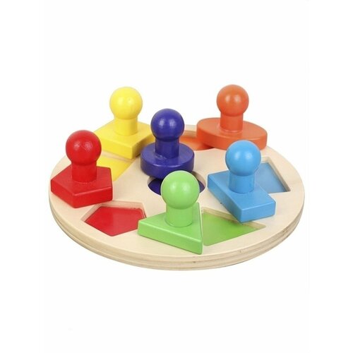 Круг И геометрические фигуры Рамка-вкладыш сортер детский логический головоломка учим цвета пазл