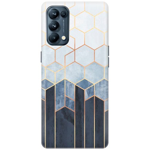 фото Re:pa накладка transparent для oppo reno5 с принтом "золотые соты на сером"