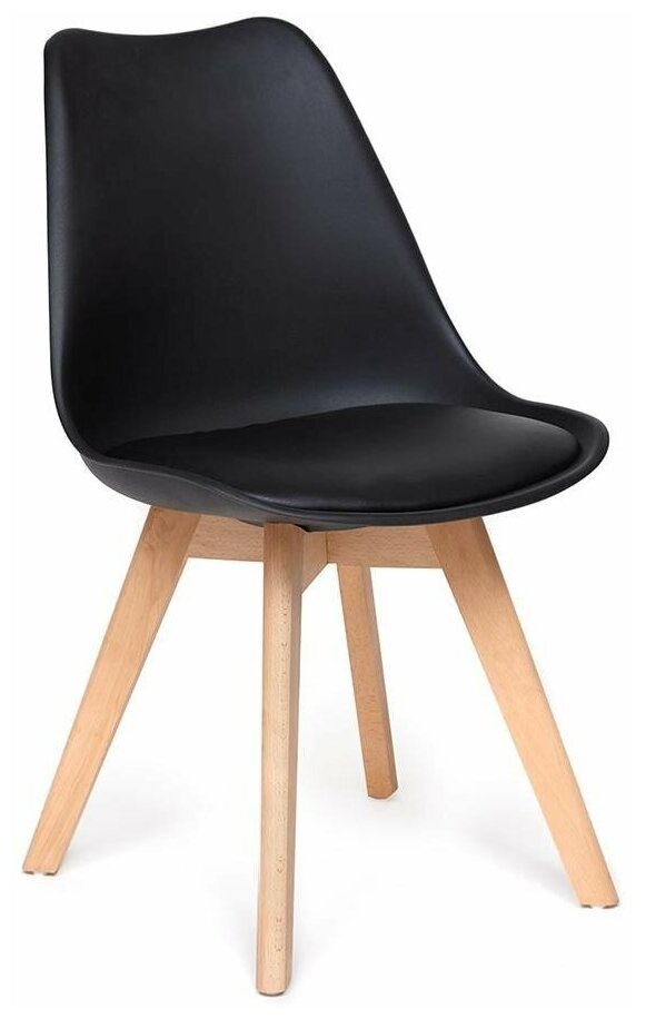 Стул TetChair TULIP (mod. 73) / 1 шт в упак. (дерево/пластик/ПУ, 48.5*52.5*83cм, черный)