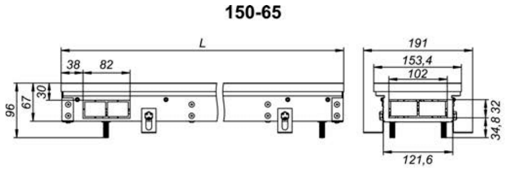 Водяной конвектор Techno Power KVZ 150 - 65 - 2100 (внутрипольный / встраиваемый) - фотография № 4