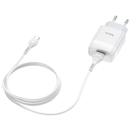 фото Зарядное устройство hoco c72a glorious 1usb/5v/2.1a + type-c white