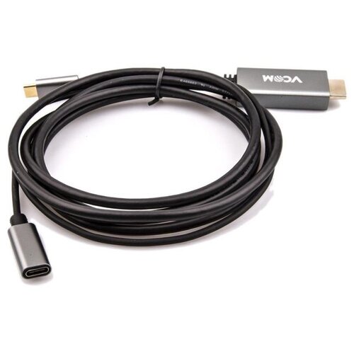 Кабель-адаптер VCOM USB 3.1 Type-Cm - HDMI A(m) 4K@60Hz, 1.8m, PD, Alum Shell, (CU423MCPD-1.8M)