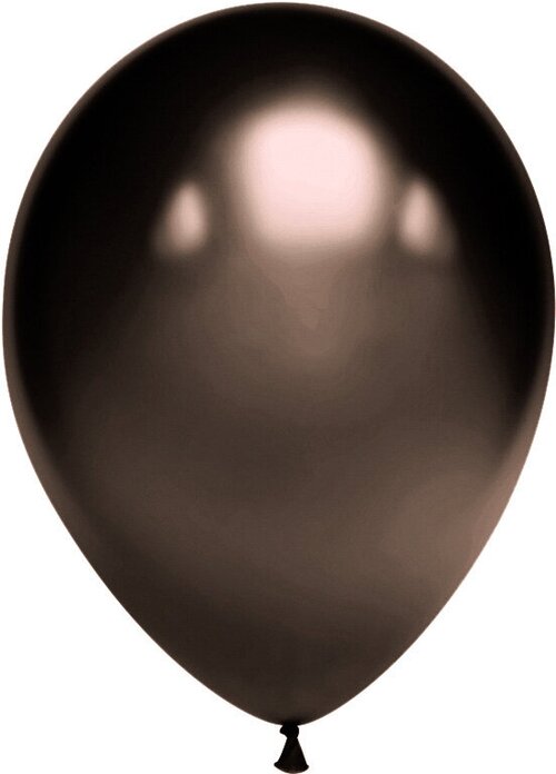 Воздушные шары Черный Хром 30 см, 50 штук, без рисунка