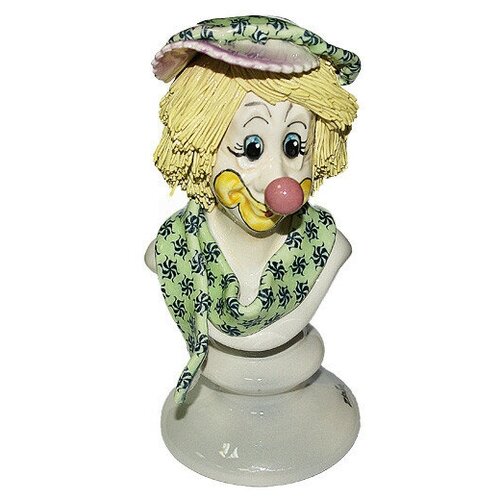 Фарфоровая статуэтка Бюст клоуна в зеленом берете ZamPiva 30018