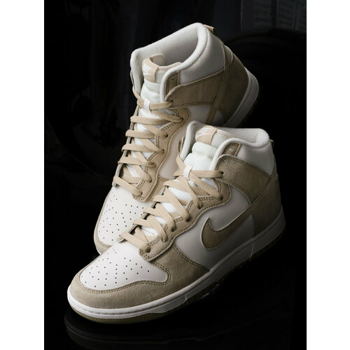 Кроссовки NIKE Dunk High, размер 11 US (44 RU), бежевый, белый
