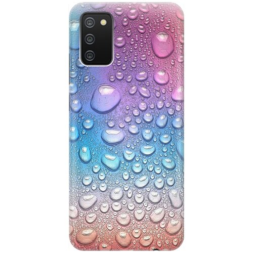 фото Ультратонкий силиконовый чехол-накладка для samsung galaxy a02s с принтом "множество капель" gosso