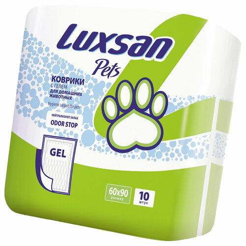 Коврики-пеленки для животных Luxsan Premium GEL 60х90, 10 шт luxsan luxsan пеленки для животных 10 шт гелевый абсорбент 670 г