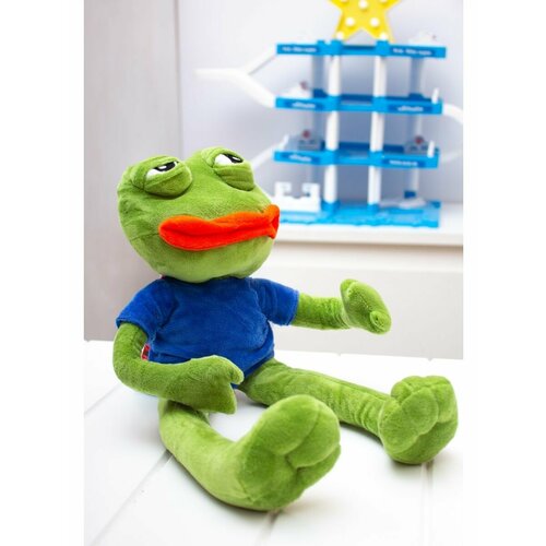 Мягкая игрушка лягушонок лягушка Пепе Pepe мем, Plush Story, зеленый, средние  - купить