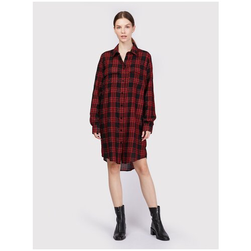 фото Платье-рубашка в клетку с люрексом gaelle ru 48 / eu 42 / l