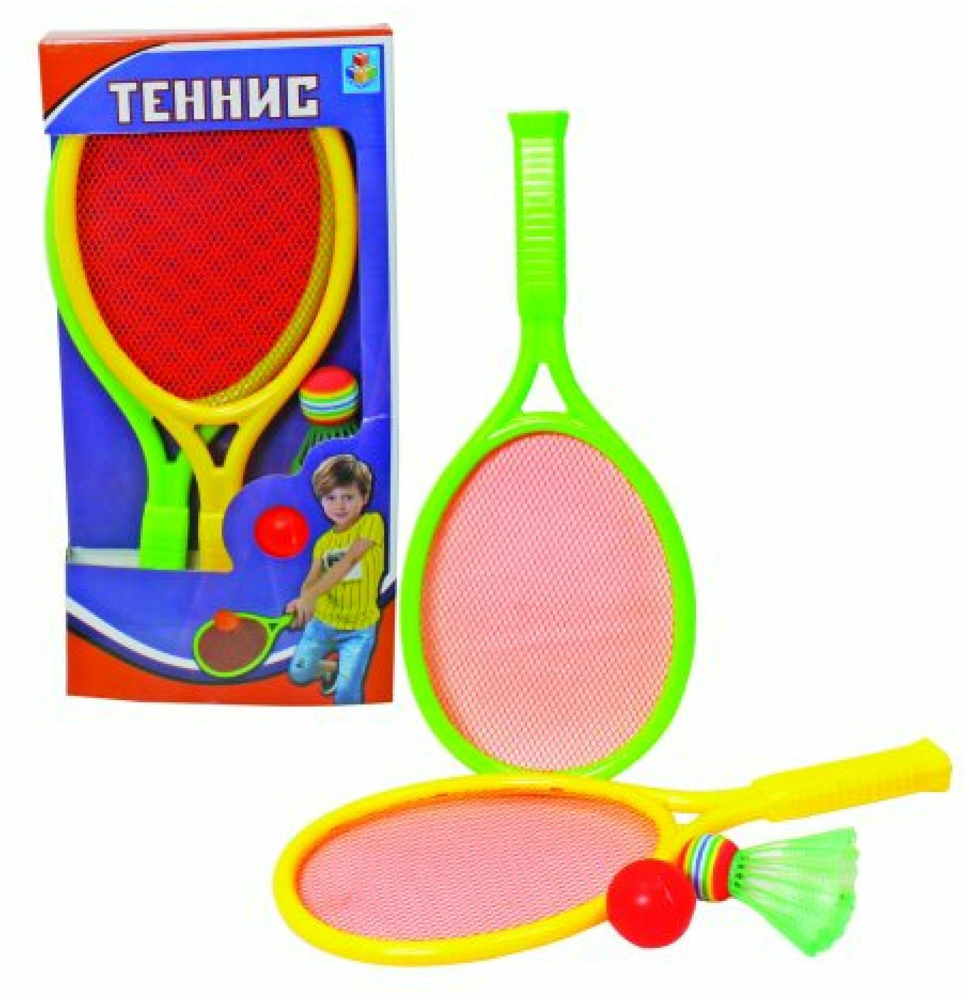 1toy набор для тенниса, ракетки, мячик, коробкаТ59931