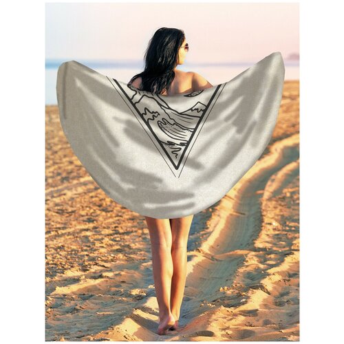 фото Парео и пляжный коврик joyarty "волна в треугольнике", трикотаж 150 см