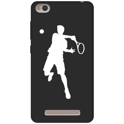 Матовый чехол Tennis W для Xiaomi Redmi 4A / Сяоми Редми 4А с 3D эффектом черный матовый чехол football w для xiaomi redmi 4a сяоми редми 4а с 3d эффектом черный