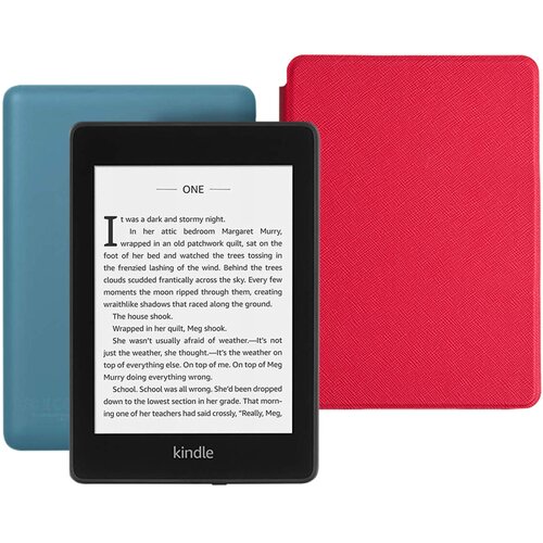 Электронная книга Amazon Kindle PaperWhite 2018 8Gb Twilight Blue Ad-Supported с обложкой ReaderONE Red