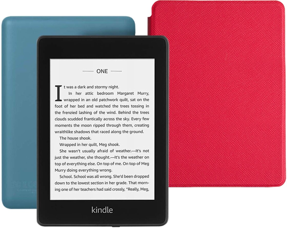 Электронная книга Amazon Kindle PaperWhite 2018 8Gb Twilight Blue Ad-Supported с обложкой ReaderONE Red
