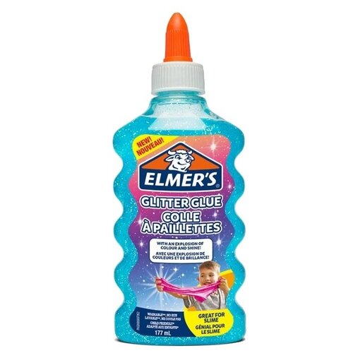  Elmer's Клей для слаймов Glitter Glue 177мл, голубой, 177 мл