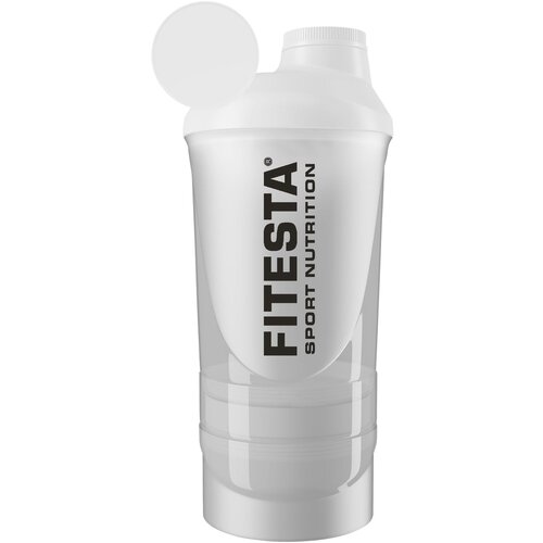 фото Шейкер спортивный для коктейлей fitesta wave shaker -600+350 white