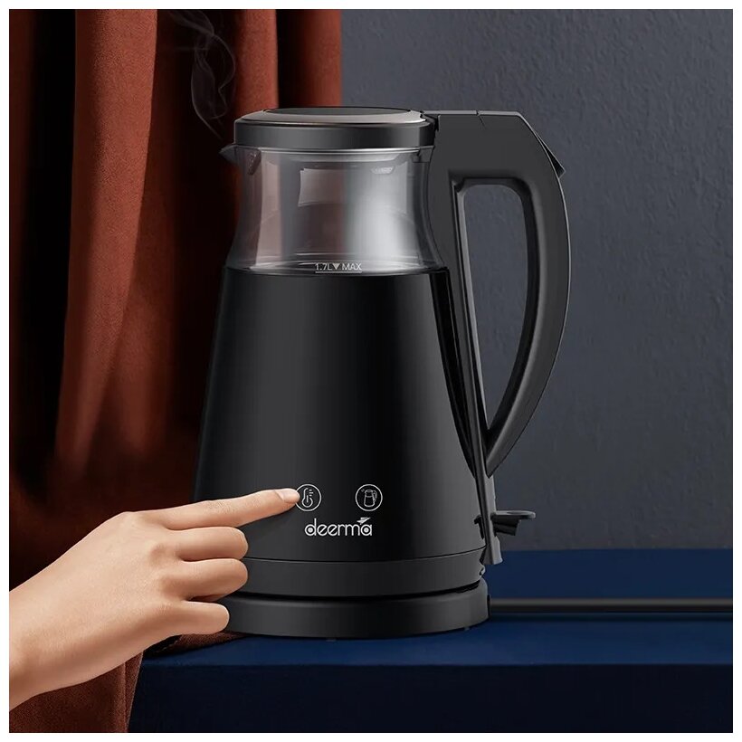 Электрический чайник deerma Electric Kettle DEM-SH90W Black - фотография № 10