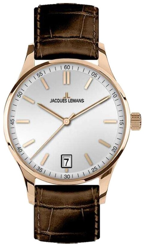 Наручные часы JACQUES LEMANS Classic, коричневый, белый