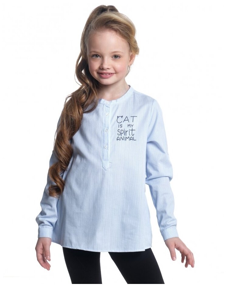 Рубашка для девочек Mini Maxi модель 7044 цвет голубой/мультиколор (98)