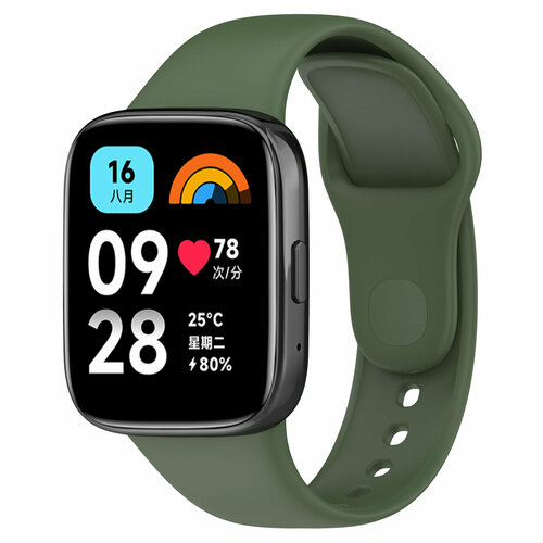 Силиконовый ремешок для Redmi Watch 3 Lite, Redmi Watch 3 Active, темно-зеленый