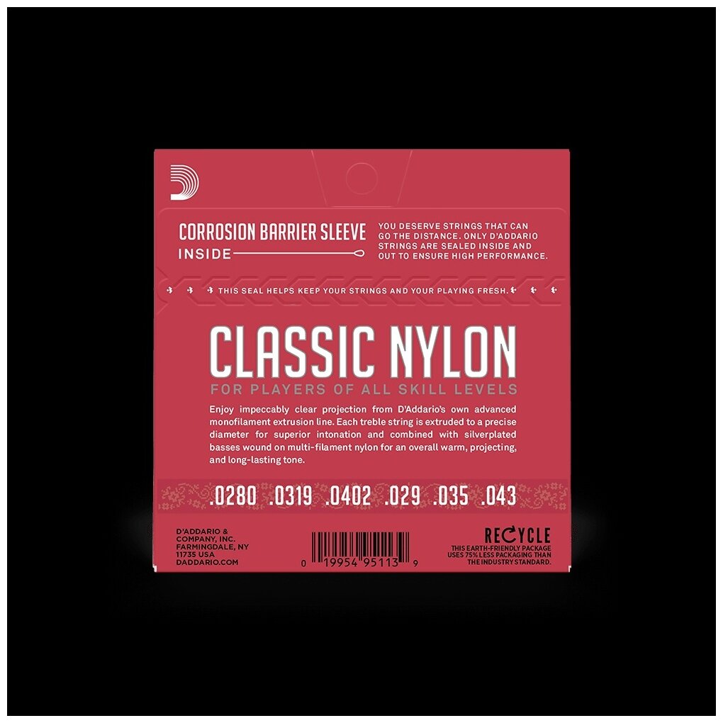 Набор струн D'Addario EJ27N Classic Nylon Normal Tension, 1 уп.