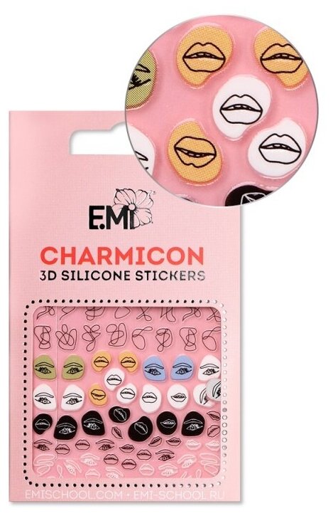 Charmicon 3D Silicone Stickers №125 Губы и глаза