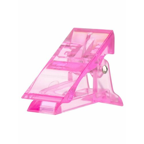 Зажим-прищепка пластиковая для фиксации верхних форм, 1шт (02 Прозрачно-розовая), Irisk, 4680379238752
