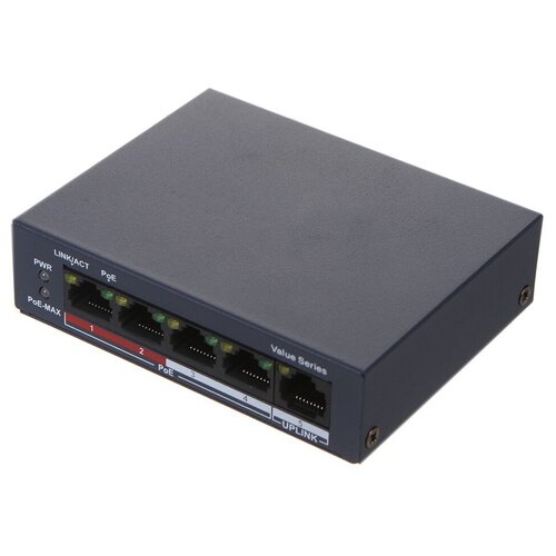 Коммутатор Hikvision DS-3E0105P-EMB 4x100Mb 4PoE 35W неуправляемый 604000₽