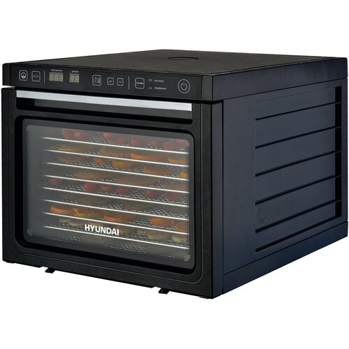 Сушка для фруктов и овощей Hyundai HYDF-6034 12под 1000Вт черный 1854700₽